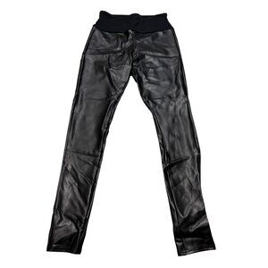 ASSETS by SPANX Black Faux Leather Leggings Size S